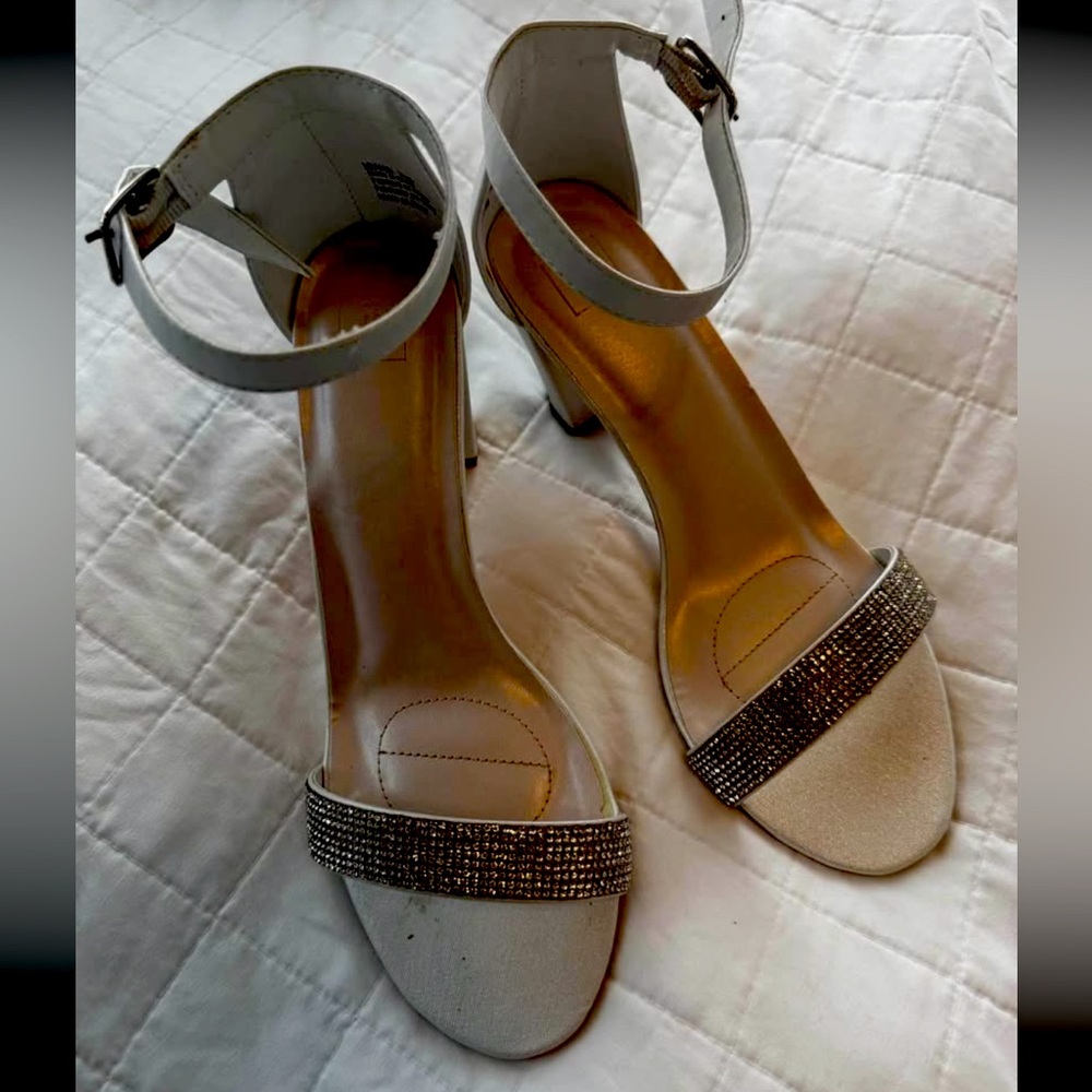 wedding white heel shoes size 7.5